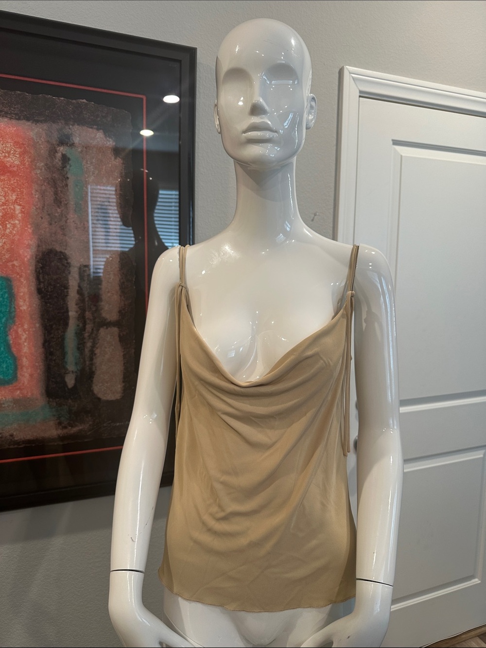 Moschino Draped Neck Spaghetti Strap Top